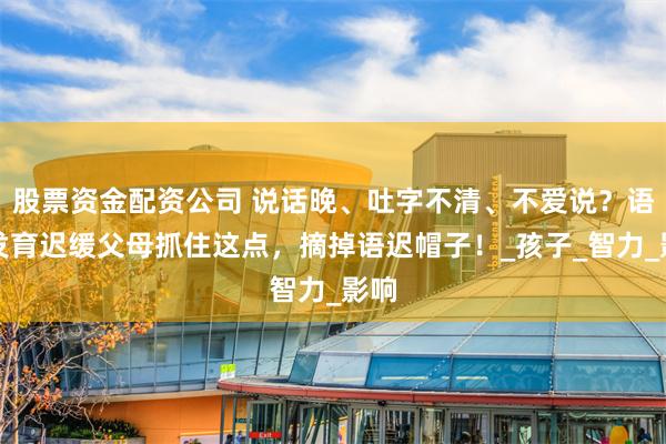 股票资金配资公司 说话晚、吐字不清、不爱说？语言发育迟缓父母抓住这点，摘掉语迟帽子！_孩子_智力_影响