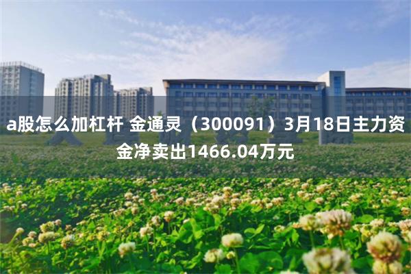 a股怎么加杠杆 金通灵（300091）3月18日主力资金净卖出1466.04万元